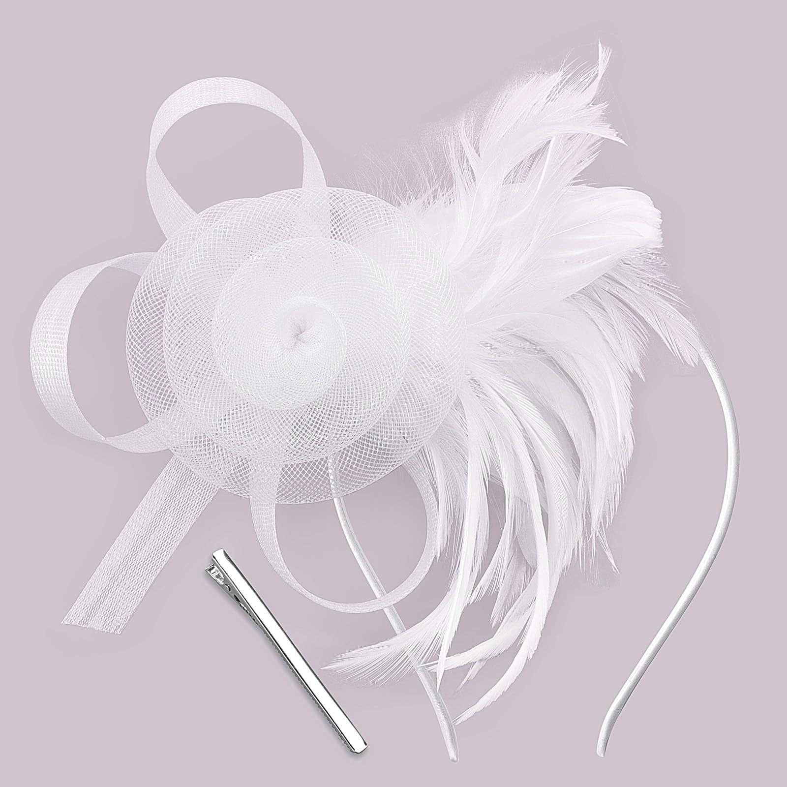 Cross-border Hot Hair Band Mesh Feather Headwear Retro Elegant All-match Headband Hair Accessories Party Performance Headflower