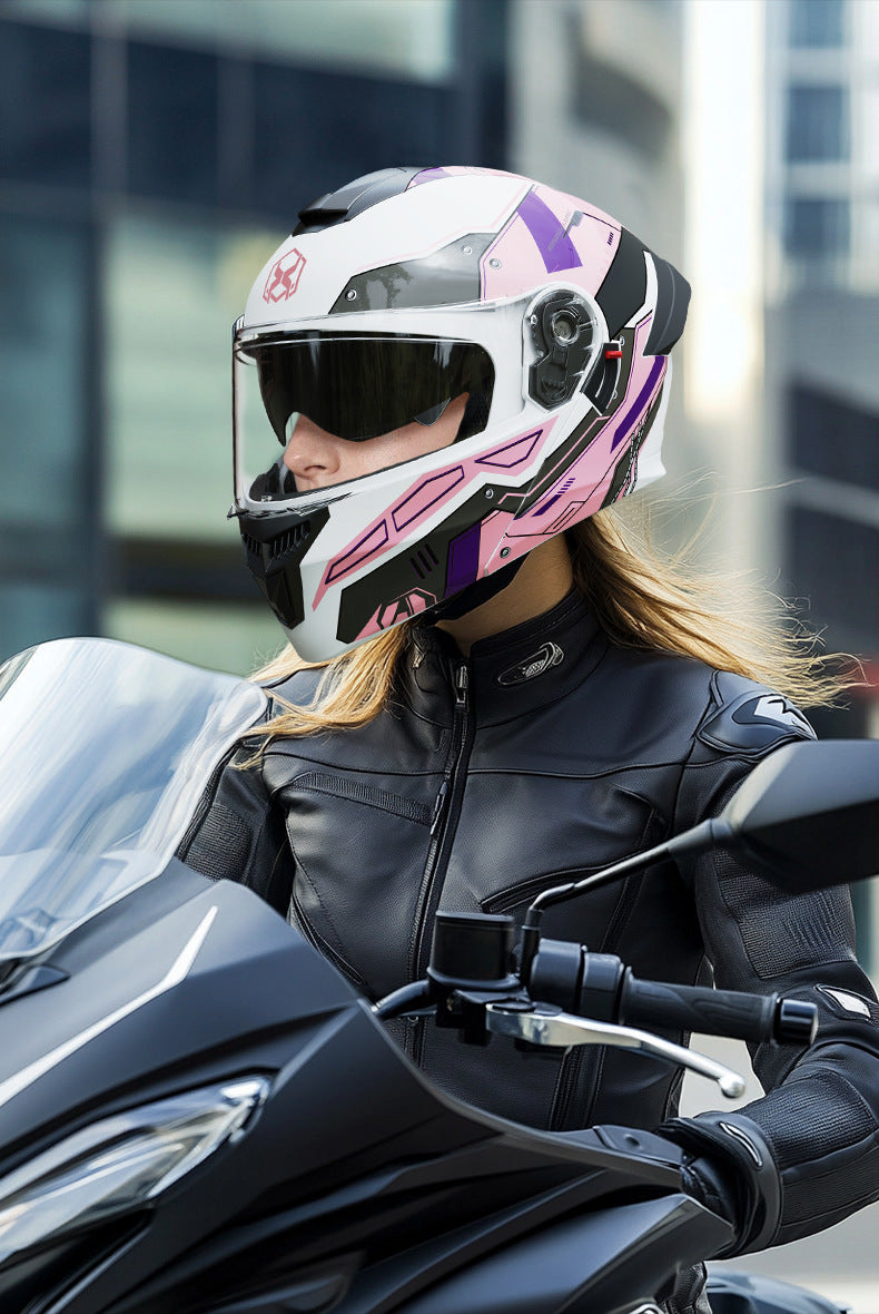Foreign Trade Motorcycle Helmet Men's Face Helmet Four Seasons Universal Electric Vehicle Women's Motorcycle Half Helmet Winter Warm Safety Helmet