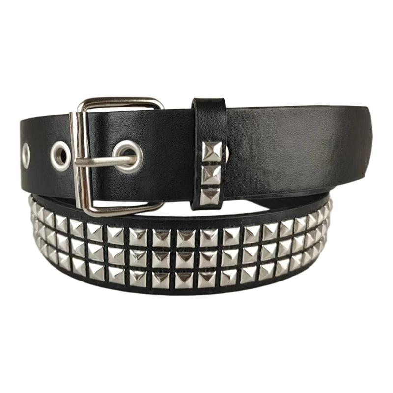 Big Skull Hip Hop Alloy Rivet Square Beads Pyramid Distinctive Belt Women's All-match Decorative High-grade Sense Belt