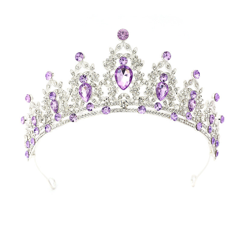 2024 New Bridal Headwear Three-Piece Crown Necklace Set Wedding Hair Accessories Wedding Accessories Jewelry Korean Style