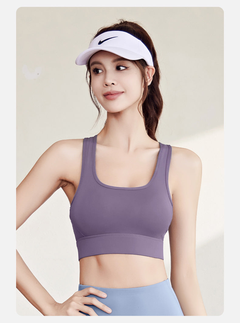 Juyitang Women Shockproof Push up Nude Feel Yoga Running Fitness High Strength Sports Underwear