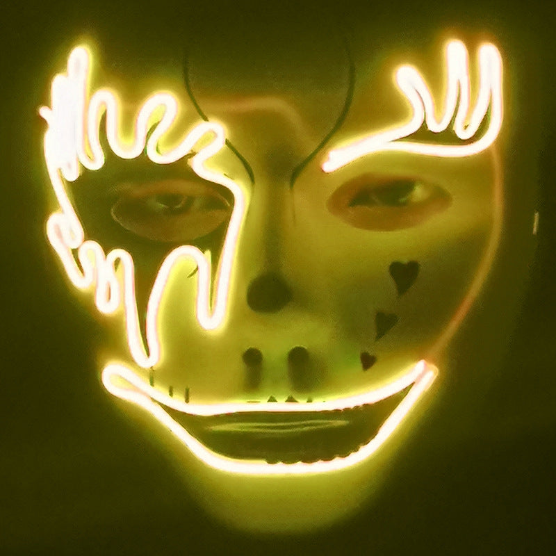 Step into the e-commerce Halloween black V word vendetta luminous mask handmade in stock wholesale ghost step dance cold light mask