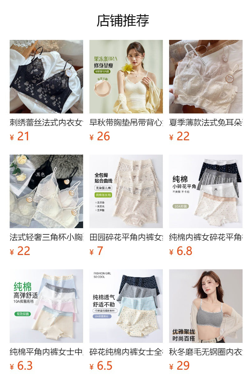 Hua Jia Long Xin Same Style French Lace Underwear Women's Small Chest Push-up Traceless Sexy Inner Stacked Bra
