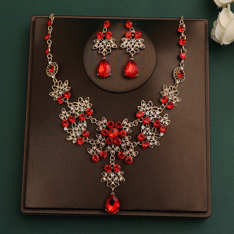 Bridal headdress suit hair accessories crown headband earrings wedding Korean wedding necklace jewelry wedding accessories wholesale