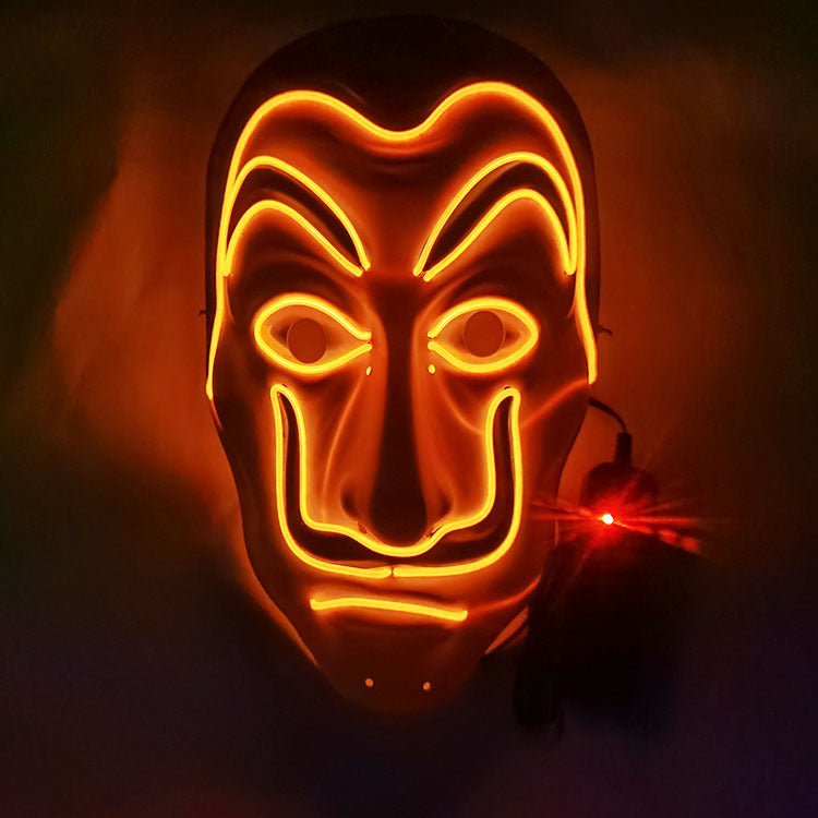 Step into the e-commerce Halloween black V word vendetta luminous mask handmade in stock wholesale ghost step dance cold light mask