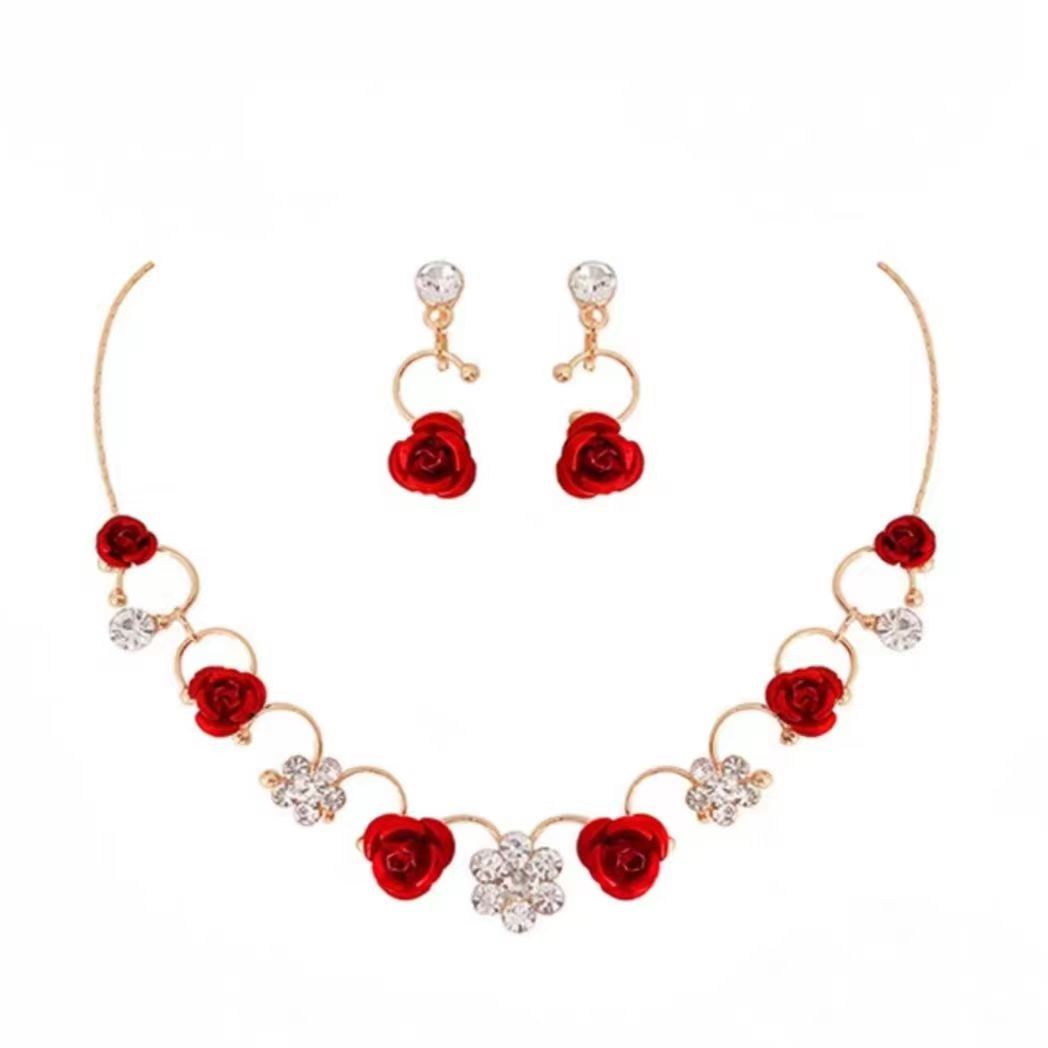 Bridal headdress suit hair accessories crown headband earrings wedding Korean wedding necklace jewelry wedding accessories wholesale