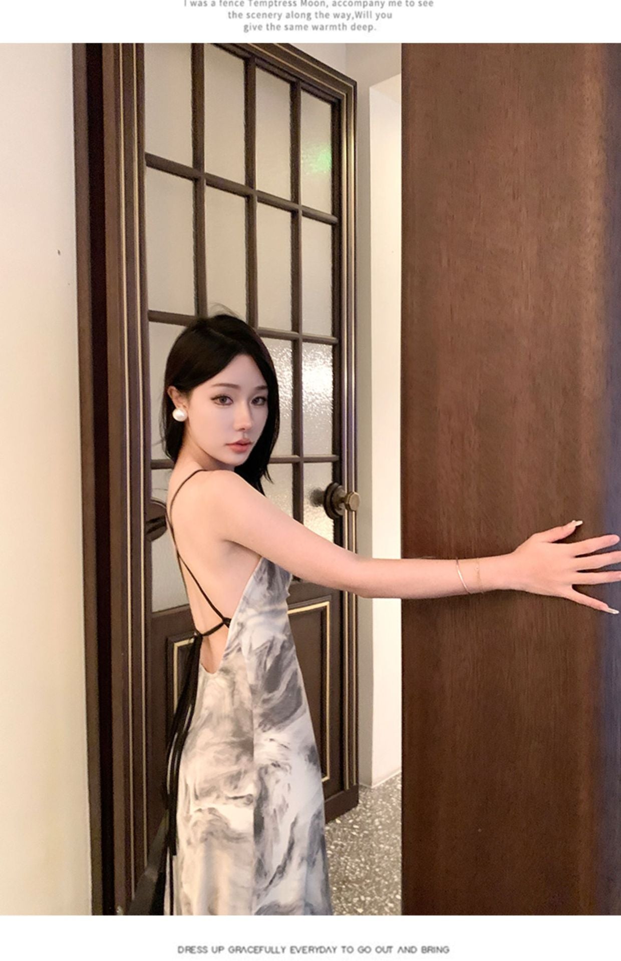 Ink Painting Suspender Dress for Women Summer 2025 New New Chinoiserie Backless Elegant Design Long Skirt Summer Dress