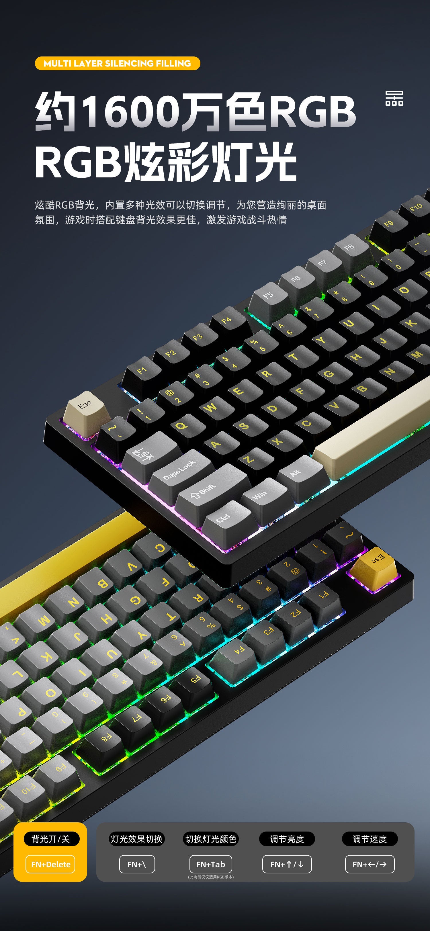 Cracked K98 Customized Mechanical Keyboard E-Sports Office Game Hot-Swappable Rgb Wireless Bluetooth Three-Mode Keyboard