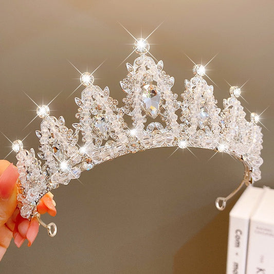 Children's Crown Headband Girl Princess Birthday Gift Crown Temperament Headband Hair Accessories Wedding Crystal Fashion Jewelry