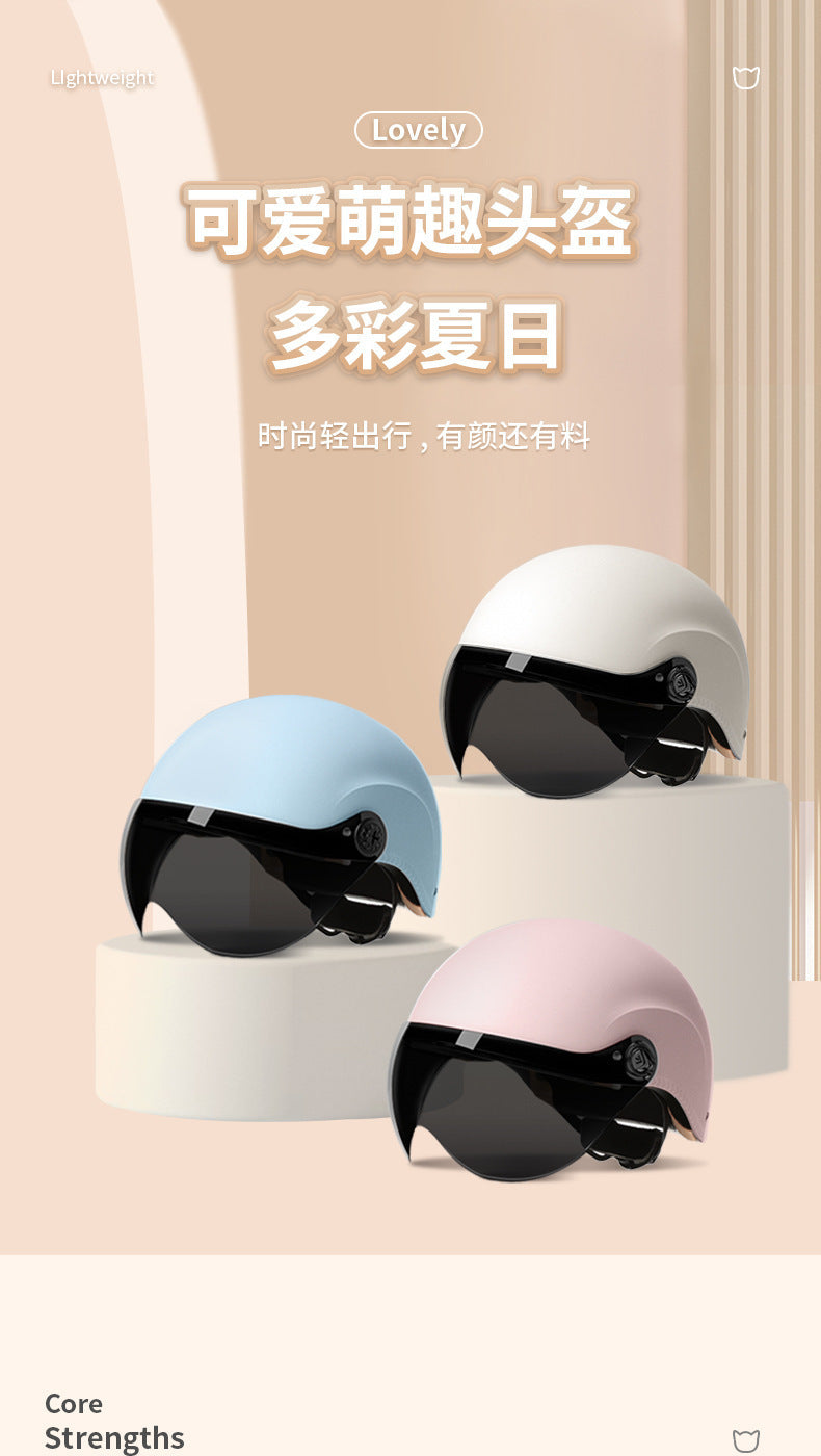 3C certification electric car helmet unisex windproof half helmet summer sun protection portable battery car safety helmet