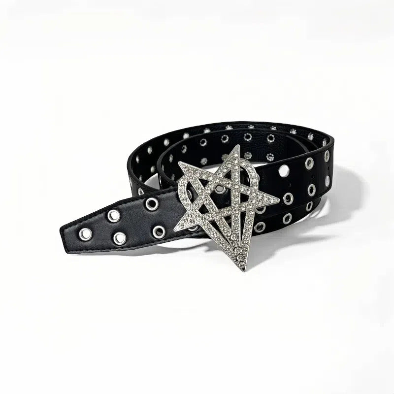 Big Skull Hip Hop Alloy Rivet Square Beads Pyramid Distinctive Belt Women's All-match Decorative High-grade Sense Belt