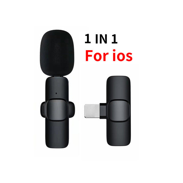 Cross-border new wireless collar clip microphone factory portable audio video recording mini K1 microphone
