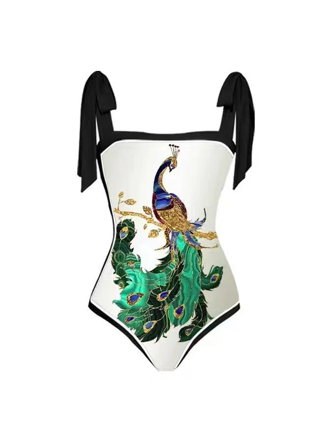 bikini Lace-Up Swimsuit Long Dress Chiffon bikini Southeast Asia Mesh Sexy One-Piece Swimsuit Women European and American