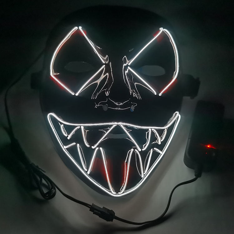 Step into the e-commerce Halloween black V word vendetta luminous mask handmade in stock wholesale ghost step dance cold light mask