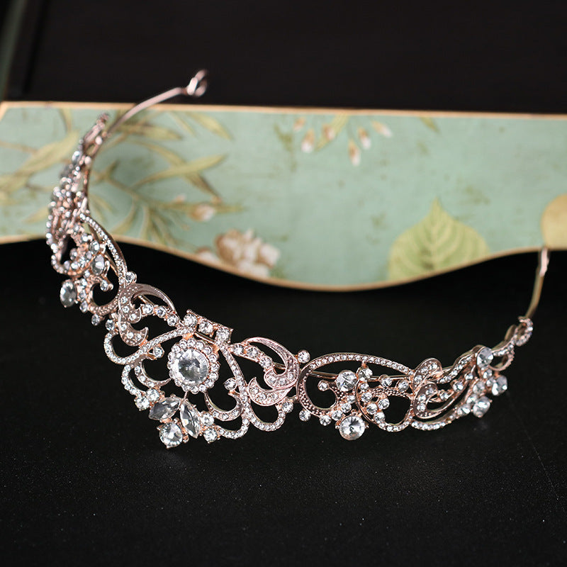 New Bridal Headwear Wedding Crown Accessories European-Style Rhinestone Wedding Dress Crown Dress Hair Accessories Hairband Crystal