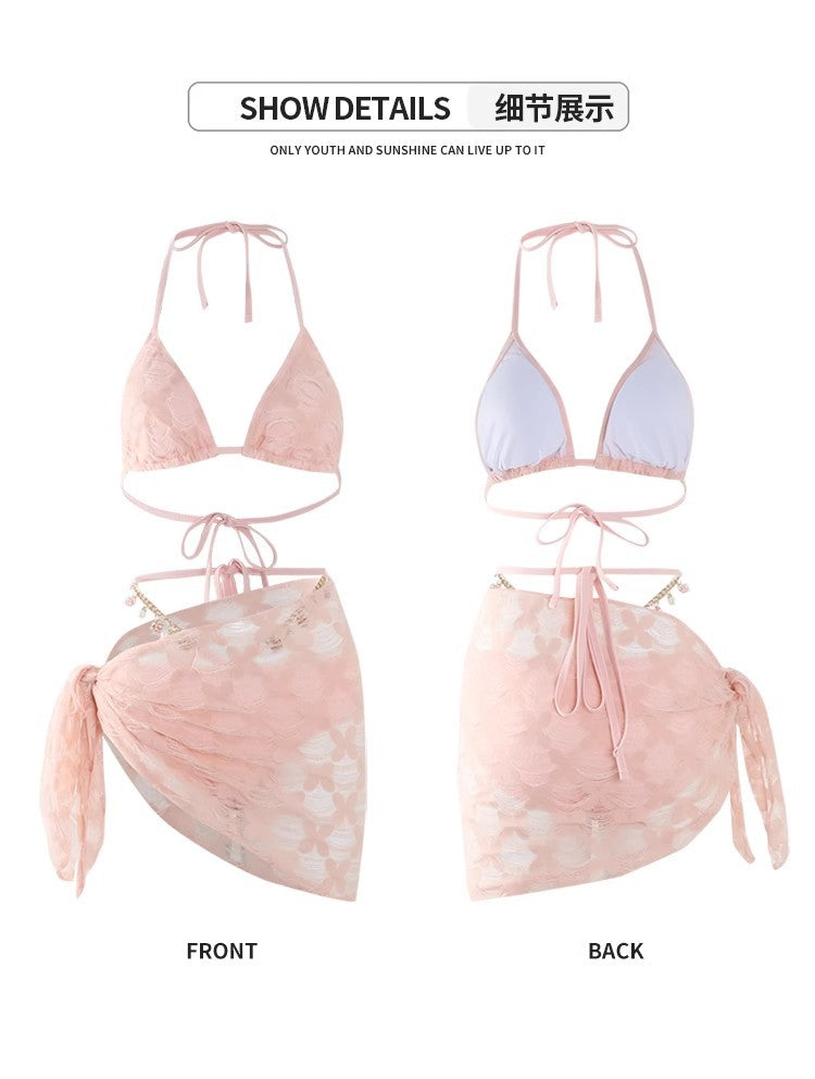Swimwear Women's Instagram Style Sexy Bikini BIKINI Spice Girl Floral Pure Desire Small Chanel Style Spa Vacation Split
