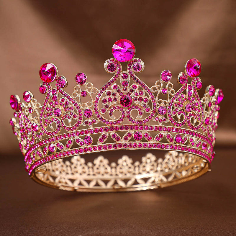 Foreign Trade Hot Rhinestone Crown Headwear European Bride Alloy Crown Hair Accessories Baroque Dress Makeup Accessories