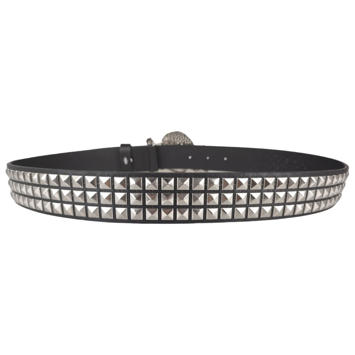 Big Skull Hip Hop Alloy Rivet Square Beads Pyramid Distinctive Belt Women's All-match Decorative High-grade Sense Belt