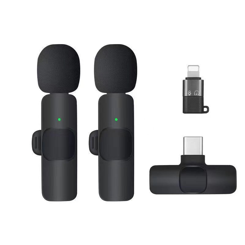 Cross-border new wireless collar clip microphone factory portable audio video recording mini K1 microphone