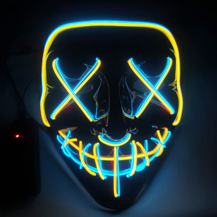 Step into the e-commerce Halloween black V word vendetta luminous mask handmade in stock wholesale ghost step dance cold light mask
