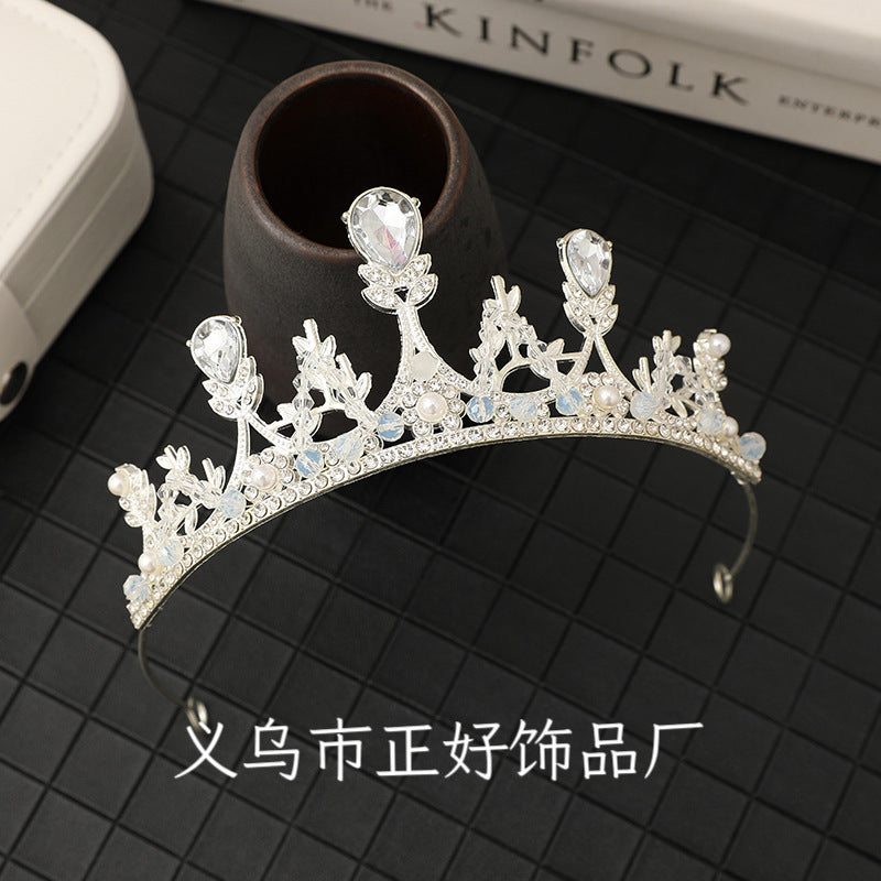 Children's Crown Headband Girls Princess Birthday Gift Crown Temperament Headband Hair Accessories Wedding Crystal Fashion Accessories