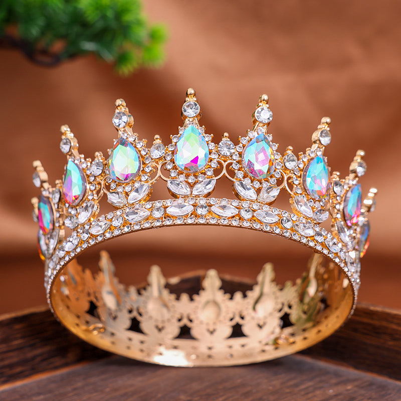 【Small Batch Customization】Cross-Border Halloween Crown Headpiece Wedding Crown Accessories Birthday Hair Crown Hair Accessories Updo