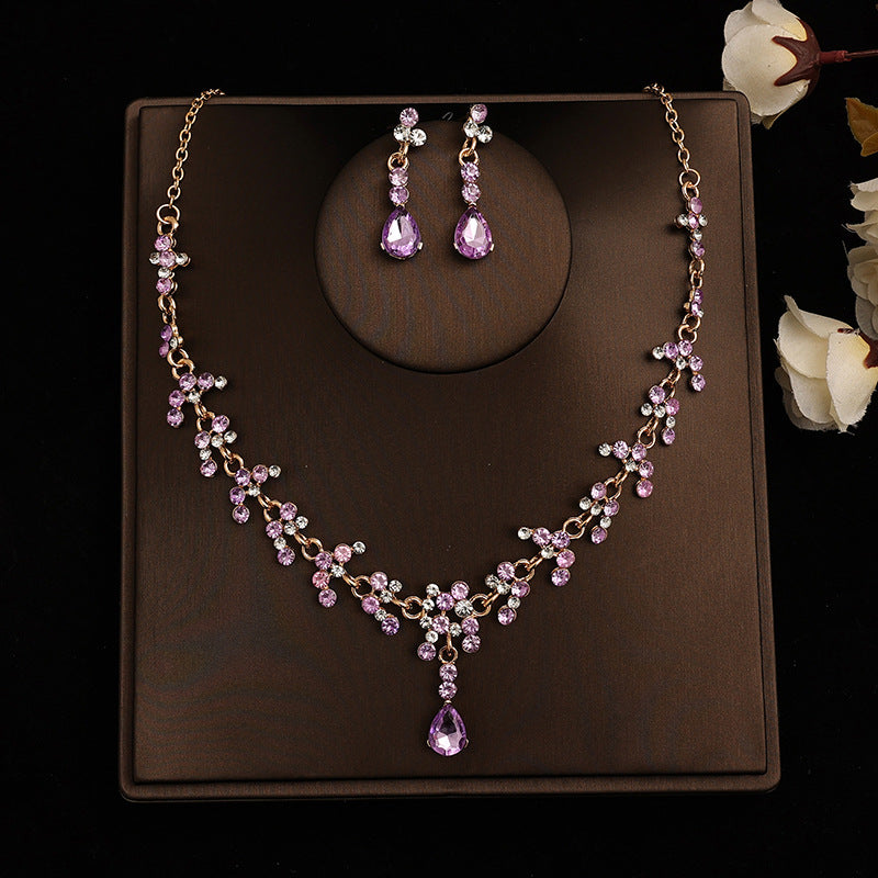 Bridal headdress suit hair accessories crown headband earrings wedding Korean wedding necklace jewelry wedding accessories wholesale