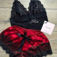 Summer Women's Silk Sling Princess Pajamas Sexy Temptation Two-piece Underwear Nightwear Home Clothes