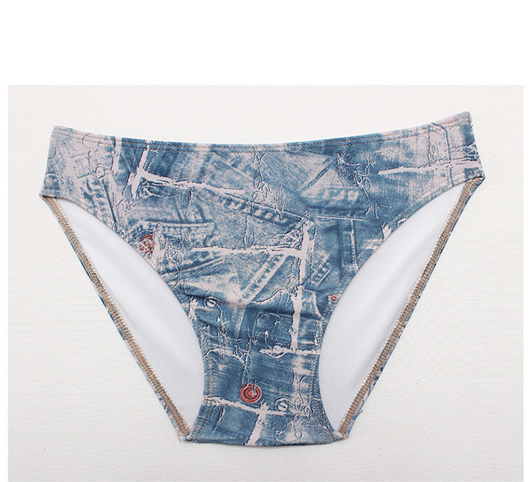 2024 New Korean Style Split Four-Piece Swimsuit, Feminine Small Breasts, Pure Desire, High-End Bikini Hot Spring Swimsuit