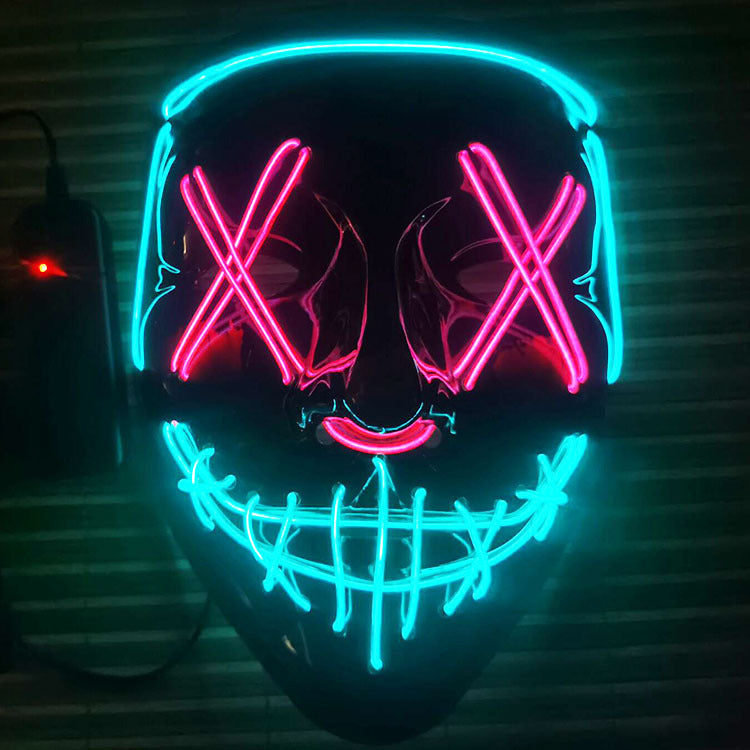 Step into the e-commerce Halloween black V word vendetta luminous mask handmade in stock wholesale ghost step dance cold light mask