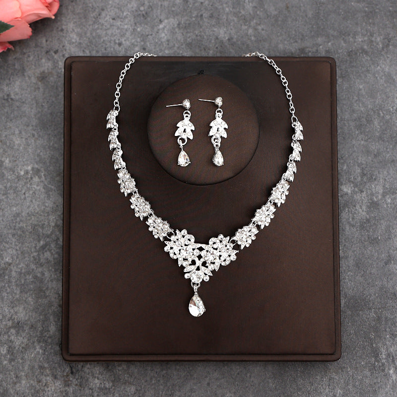Bridal headdress suit hair accessories crown headband earrings wedding Korean wedding necklace jewelry wedding accessories wholesale