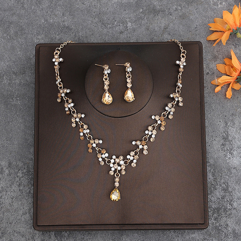 Bridal headdress suit hair accessories crown headband earrings wedding Korean wedding necklace jewelry wedding accessories wholesale