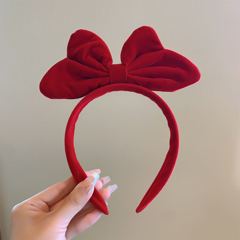 Bow cat ears plush headband face washing hair pressing non-slip headband sweet cute hair bundle children hairpin headdress