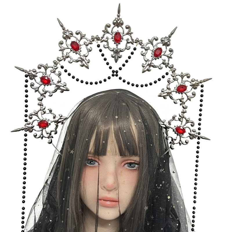 LOLITA Lolita Our Lady Halo Crown Dark Gothic Hair Accessories Dress Up Exaggerated Catwalk Performance Headwear