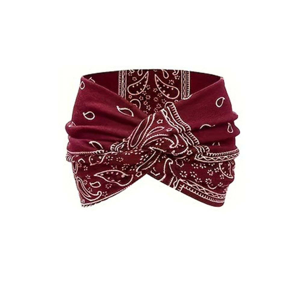 Bohemian Yoga Sports Headband Women's Elastic Non-Slip Wide Headband Exercise Running Sweat-Absorbent Women's European and American Headband