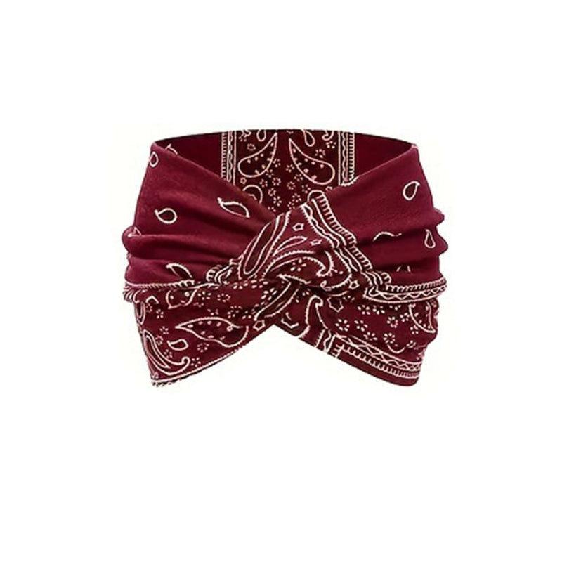 Bohemian Yoga Sports Headband Women's Elastic Non-Slip Wide Headband Exercise Running Sweat-Absorbent Women's European and American Headband