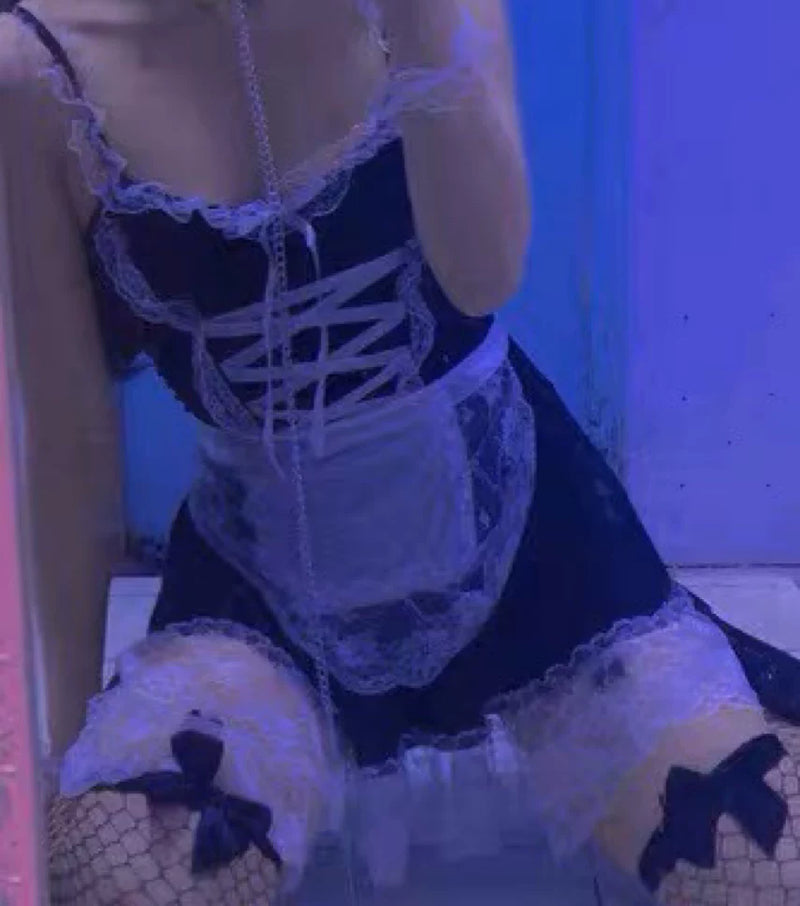 Japanese-Style Male Maid Outfit, Sexy and Pure Desire Cosplay Apron, Cross-Dressing, Transvestite Female Clothing, Boss Outfit, Maid-Themed, Erotic