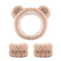 Amazon Plush Headband Wristband Set Face Washing Absorbent Headband Cartoon Cute Waterproof Hairband Wholesale