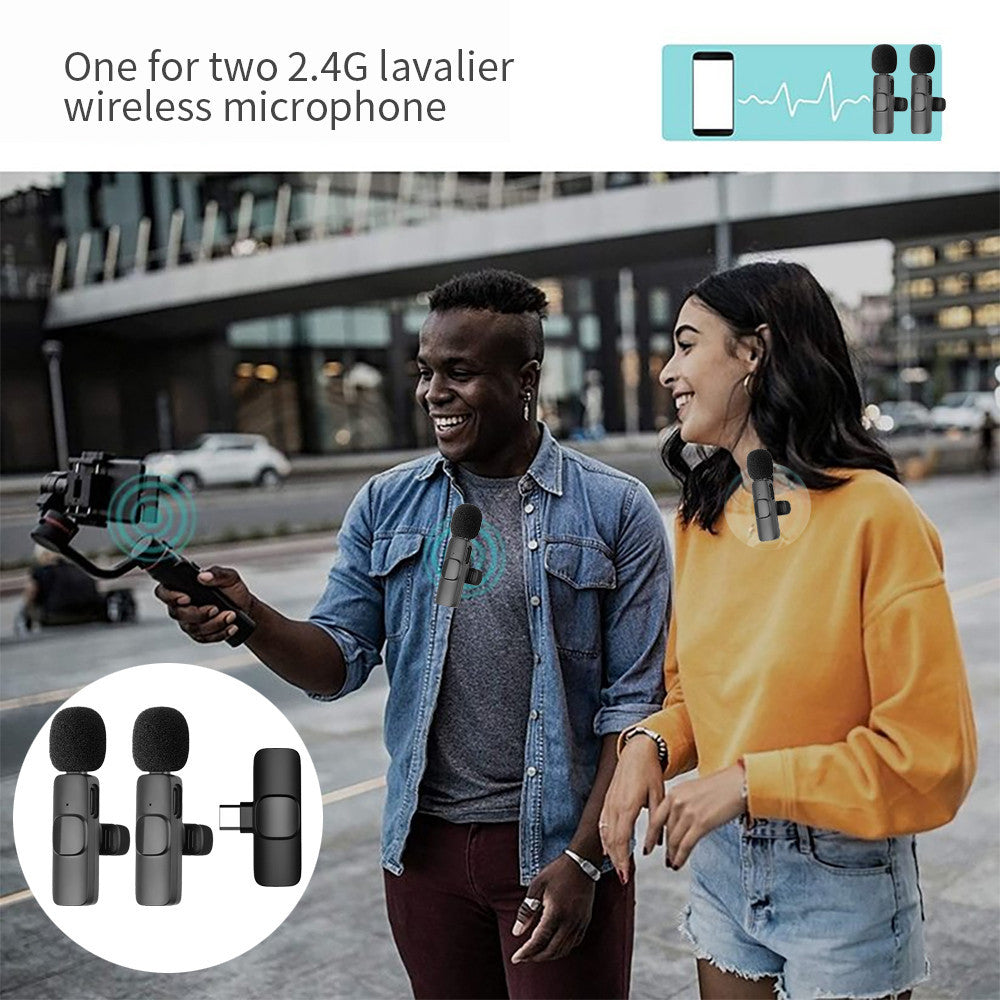 Cross-border new wireless collar clip microphone factory portable audio video recording mini K1 microphone
