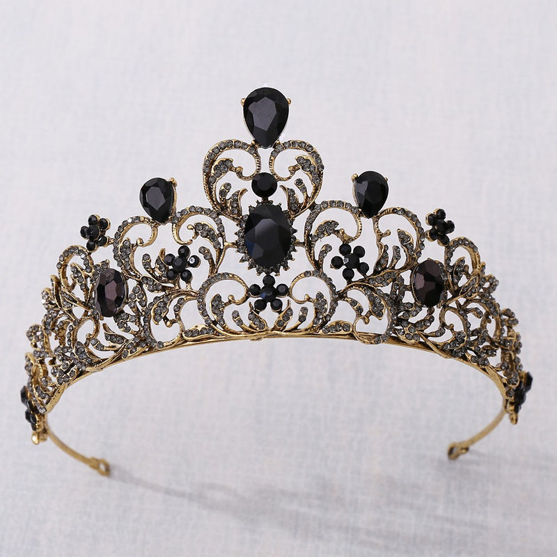 Baroque bridal crown bridal wedding alloy headdress European and American gold luxury headband Crown wedding accessories