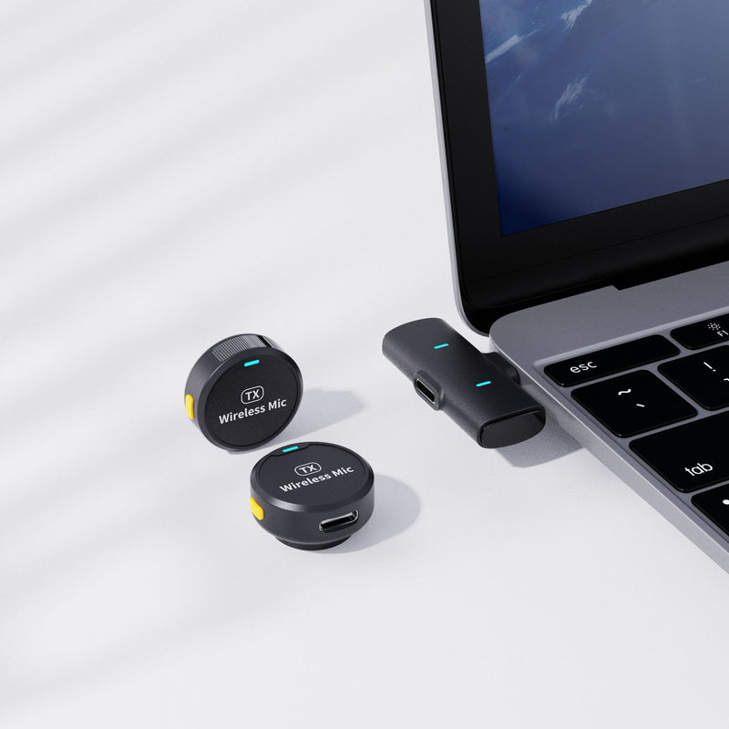 The new adsorption type one drag two wireless collar clip microphone round live mobile phone photography magnetic collar clip radio microphone