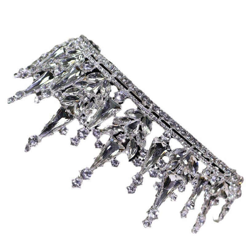 Bride Crown Princess Queen Accessories Wedding Dress Alloy Head Crown Headwear Premium Hair Accessories Wholesale Birthday Wedding Cross Border