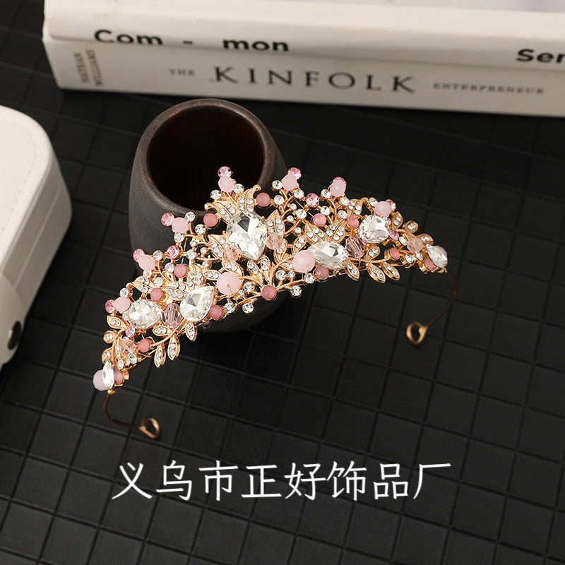 Children's Crown Headband Girl Princess Birthday Gift Crown Temperament Headband Hair Accessories Wedding Crystal Fashion Jewelry