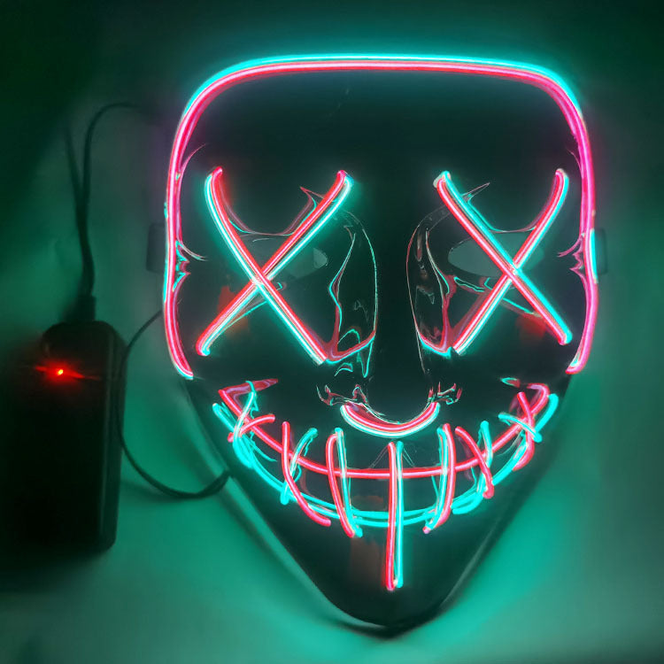 Step into the e-commerce Halloween black V word vendetta luminous mask handmade in stock wholesale ghost step dance cold light mask