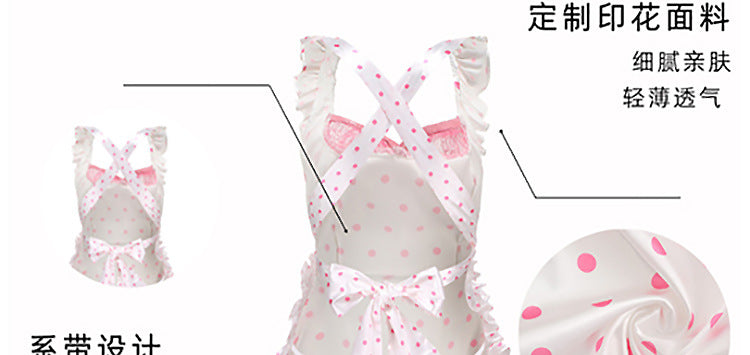 Sexy Lingerie 2024 New Sexy No Polo Dot Kitchen Apron Maid Dress Sexy Uniform cosplay Women