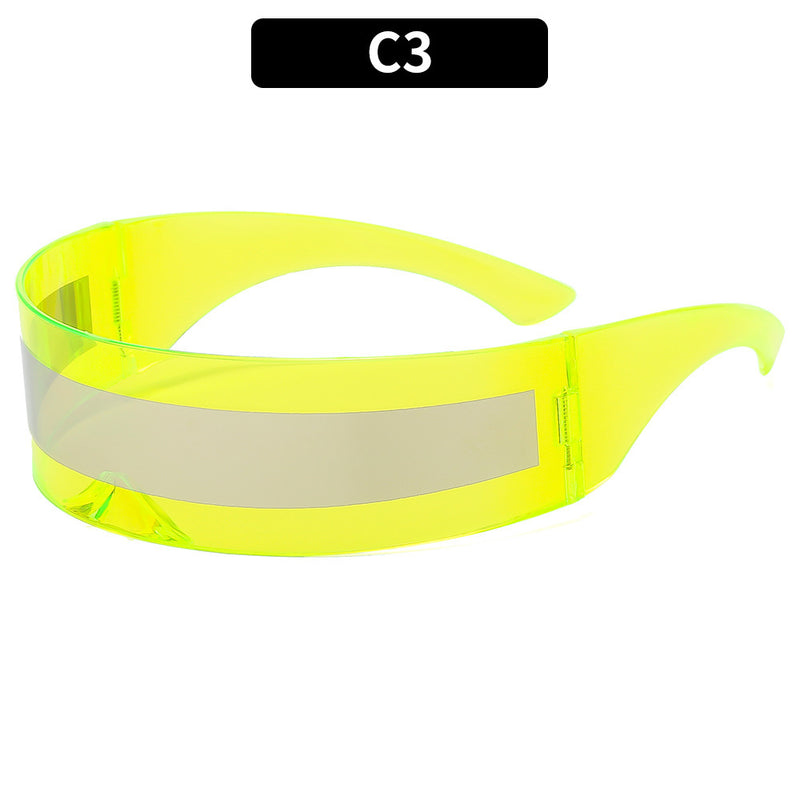 New Futuristic One-Piece Sunglasses, Internet Celebrity Bounce and Stylish European and American Sunglasses, Douyin Live Broadcast
