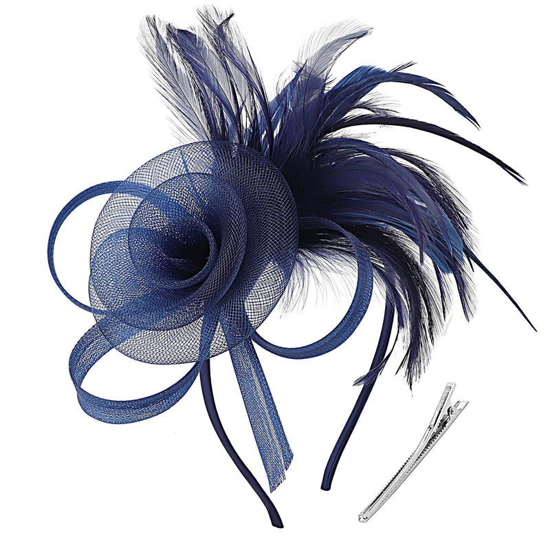 Cross-border Hot Hair Band Mesh Feather Headwear Retro Elegant All-match Headband Hair Accessories Party Performance Headflower