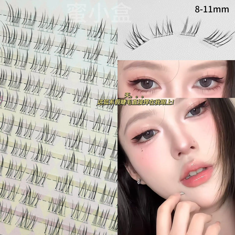Honey Small Box Transparent Feeling Oblique Flying Eyelash Fox Series Natural Simulation Cool and Cold Innocent Pure Desire Mother's Lightweight False Eyelash