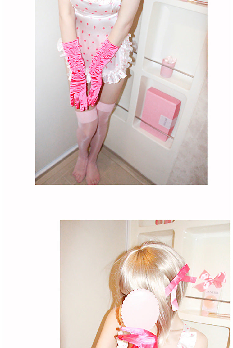 Sexy Lingerie 2024 New Sexy No Polo Dot Kitchen Apron Maid Dress Sexy Uniform cosplay Women
