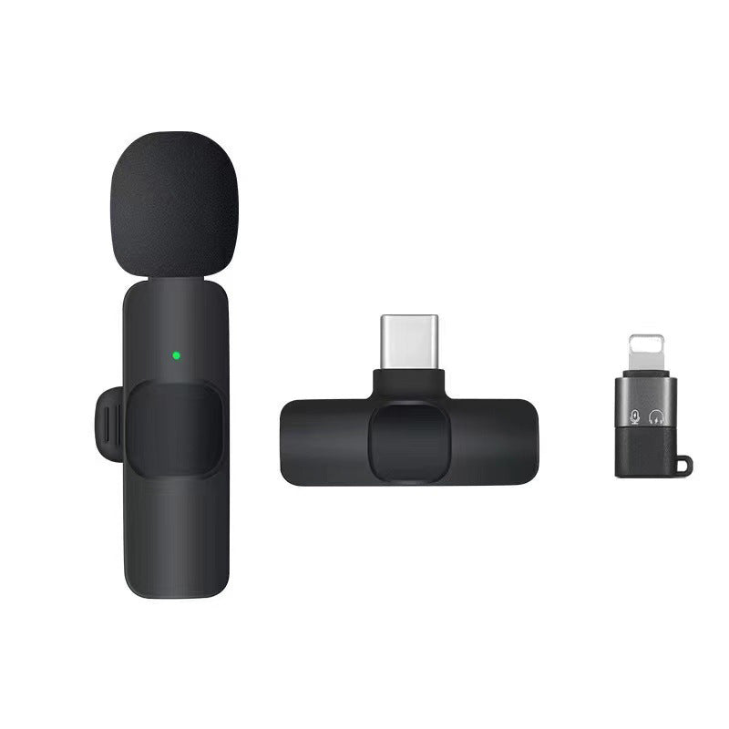 Cross-border new wireless collar clip microphone factory portable audio video recording mini K1 microphone